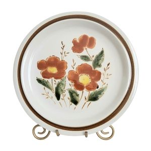 Vtg 12" Woodlands Stoneware Chop Dinner Plate JC Penney Flower Replacement Japan